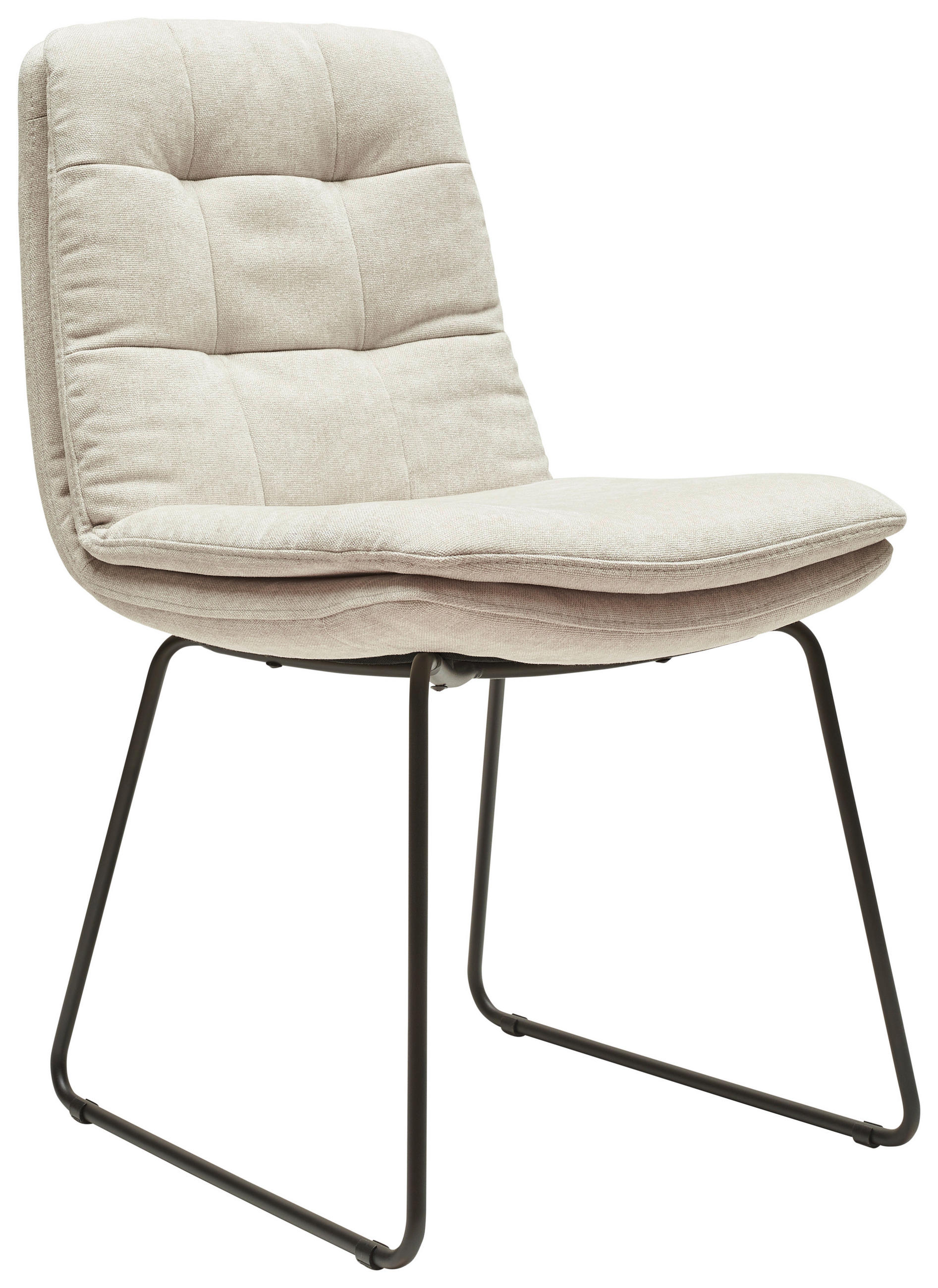 STUHL  Stoffauswahl, Typenauswahl, Gestellauswahl   - Creme/Schwarz, Design, Textil/Metall (48/90/69cm) - Johann Jakob