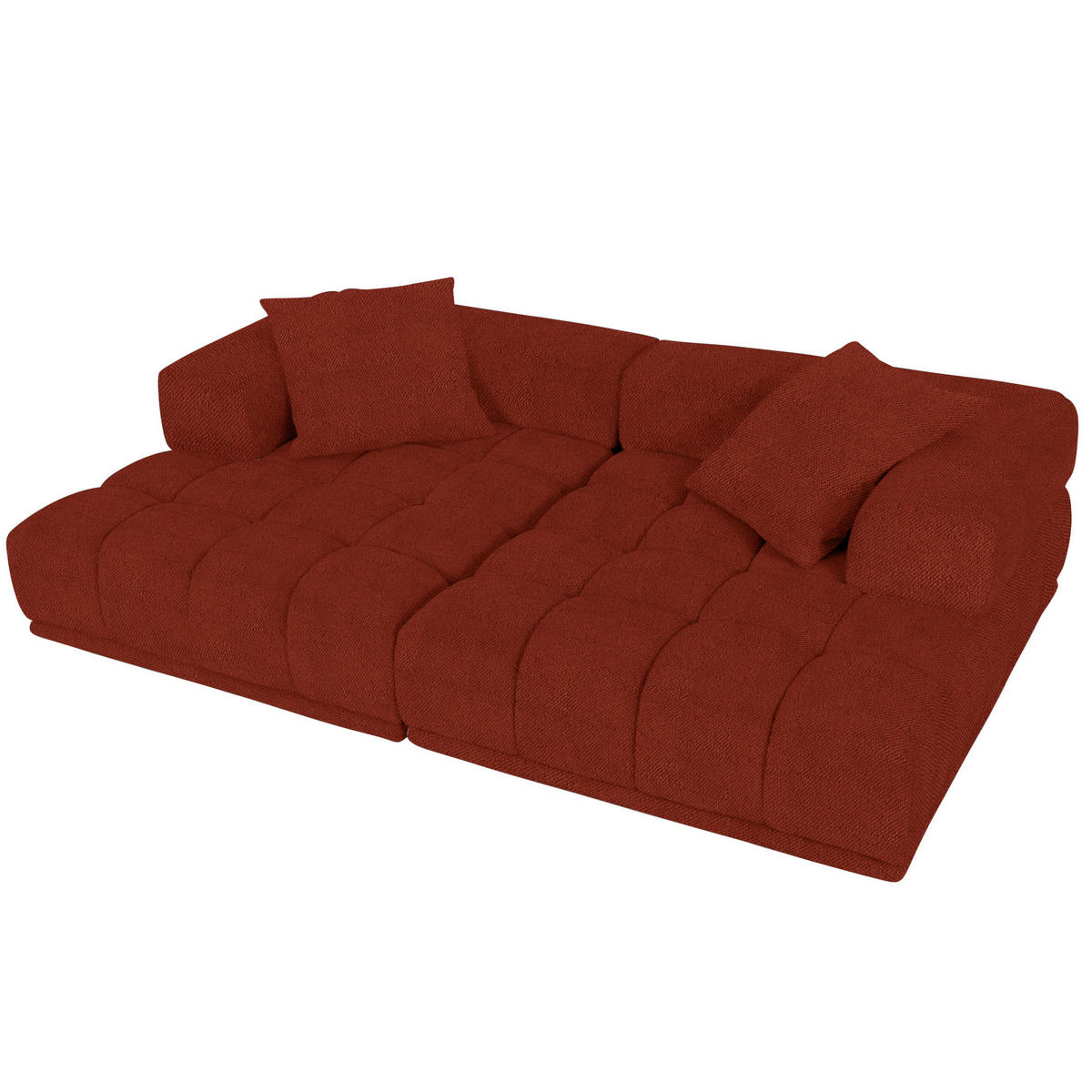 SOFAELEMENT in Plüsch Rostfarben  - Rostfarben/Schwarz, KONVENTIONELL, Kunststoff/Textil (125/66/155cm) - Carryhome