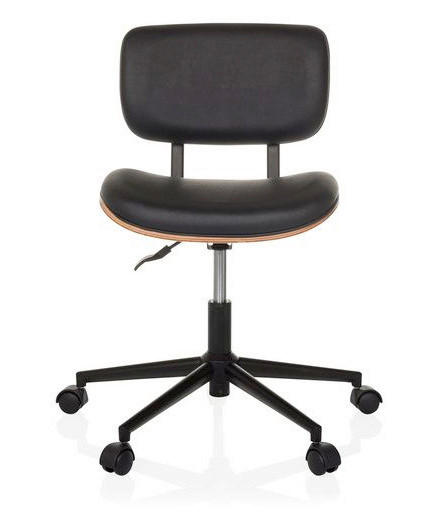 SNURRSTOL  i svart  - svart, Modern, metall/läder (59/73-83/59cm) - MID.YOU