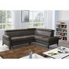 ECKSOFA Dunkelbraun Echtleder Lederlook  - Dunkelbraun/Schwarz, Design, Leder/Holz (244/199cm) - Livetastic