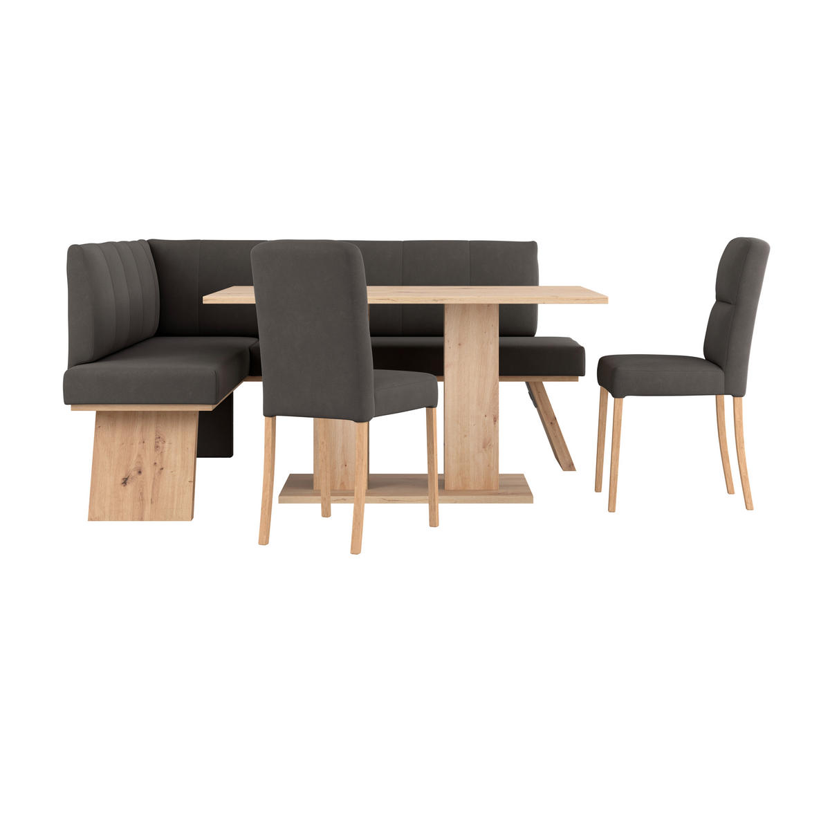 ECKBANK 150/185 cm Webstoff Anthrazit   - Eichefarben/Anthrazit, KONVENTIONELL, Textil (150/185cm) - Livetastic