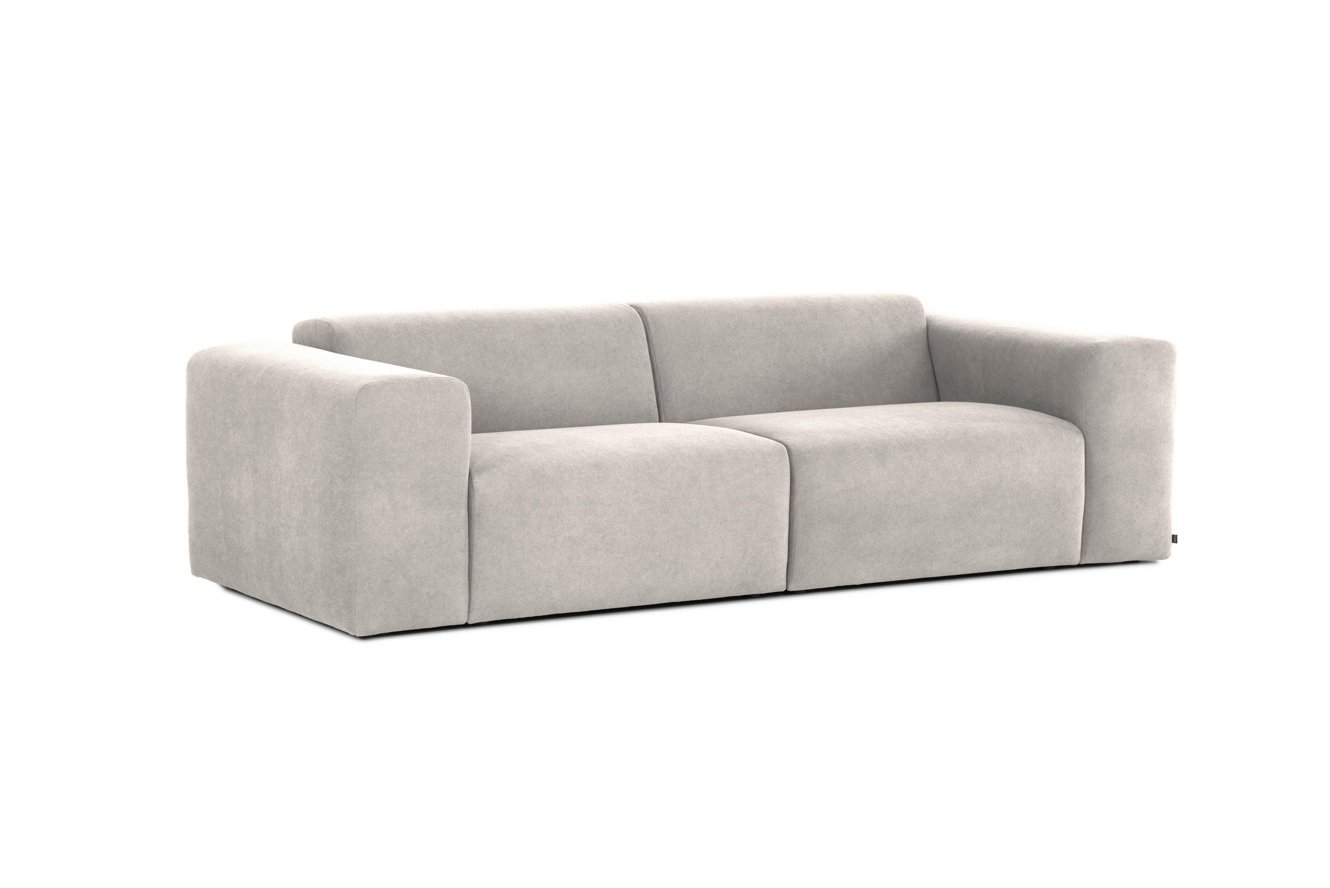 3-SITZER-SOFA in Struktur Hellgrau  - Hellgrau/Schwarz, Design, Kunststoff/Textil (266/76/116cm) - MID.YOU