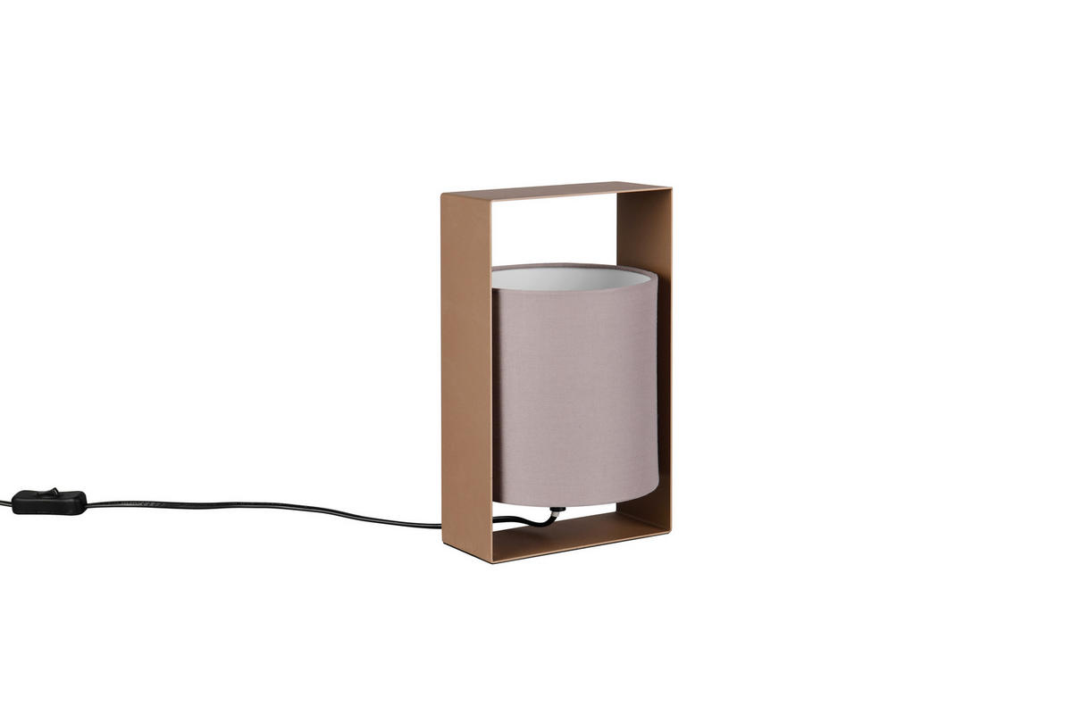 TISCHLEUCHTE 16/15/27 cm   - Taupe/Braun, Design, Textil/Metall (16/15/27cm)