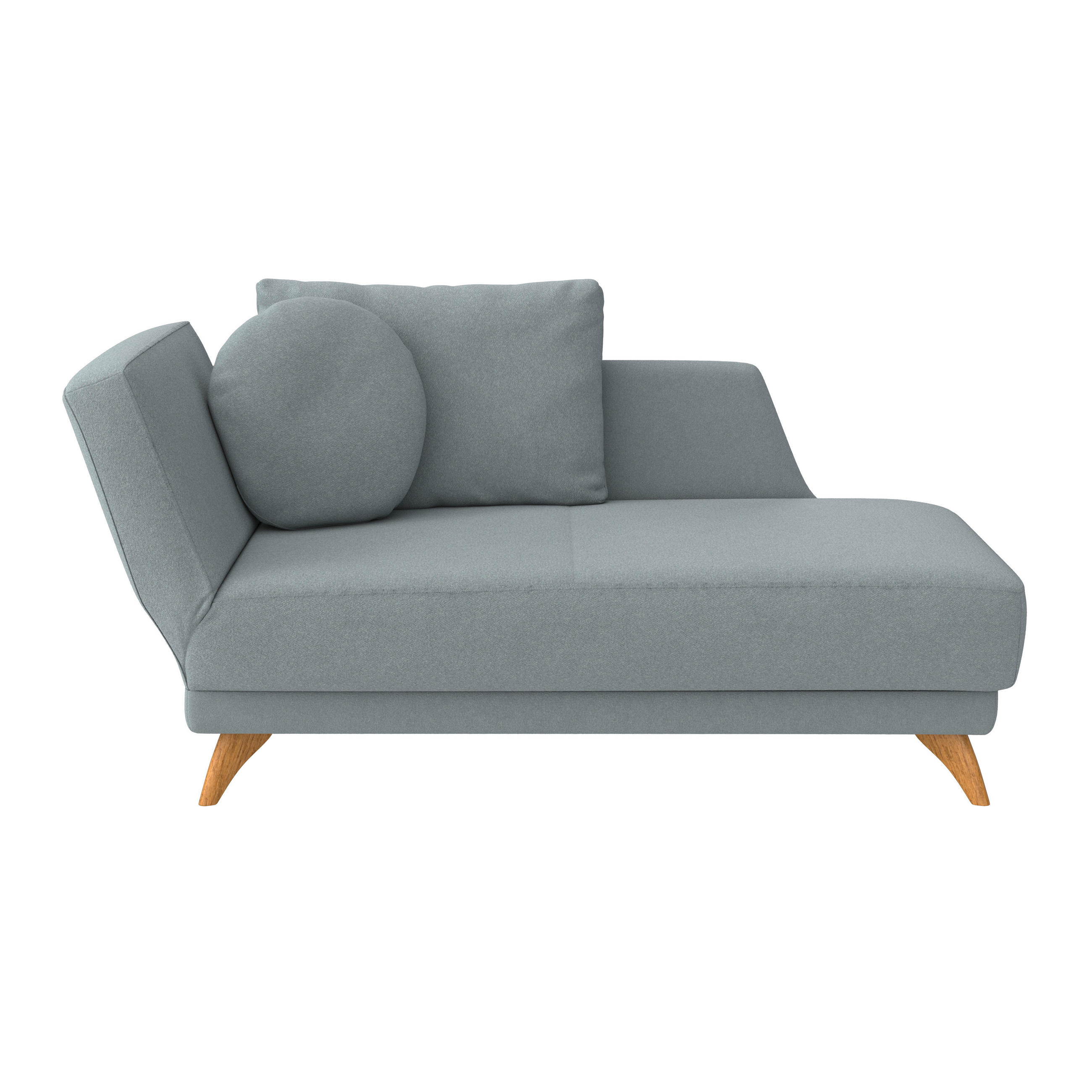 RÉCAMIERE in Flachgewebe Hellblau  - Eichefarben/Hellblau, Modern, Holz/Textil (205/74/94cm) - Bali