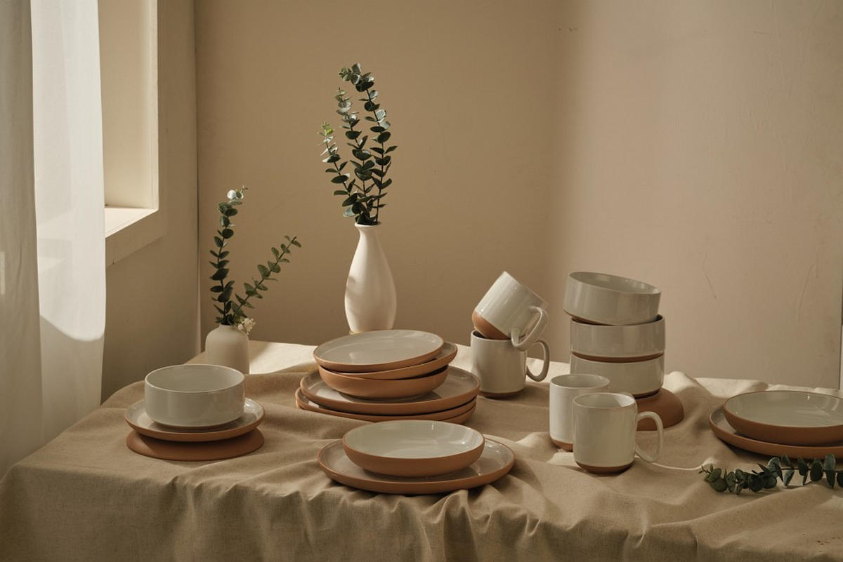 KOMBISERVICE Braun, Weiß Terra Nova 20-teilig 4 Personen  - Braun/Weiß, Trend, Keramik - Novel