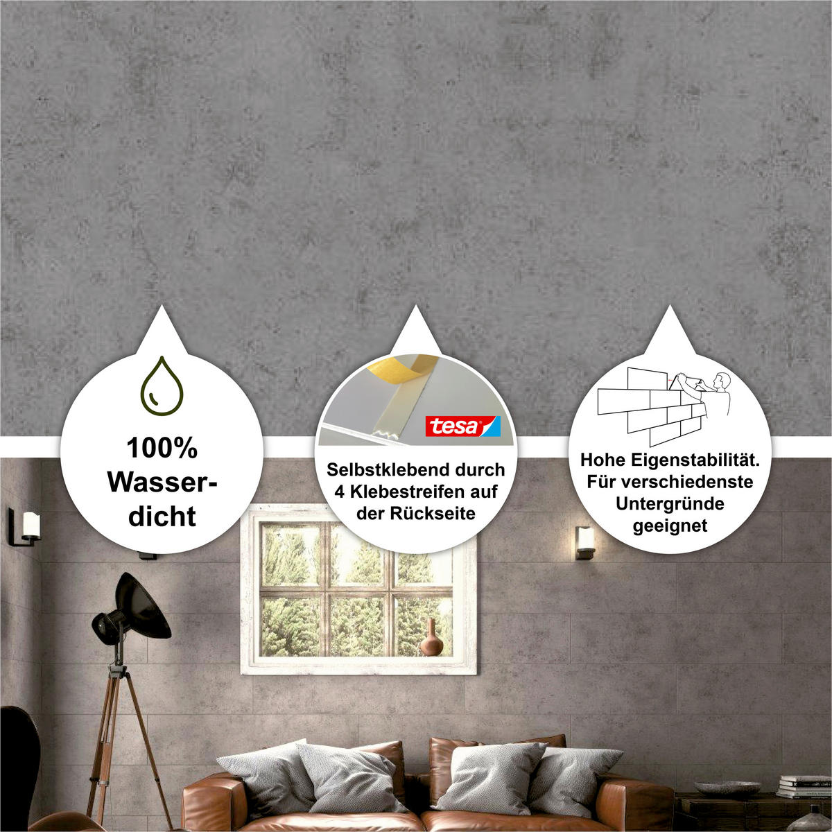 WANDPANEEL Baridecor Aqua Hellgrau  - Hellgrau, Design, Kunststoff (120/30/0,4cm)
