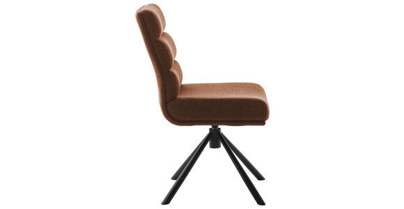 STUHL in Stahl Webstoff Metall, Textil - Rostfarben/Schwarz, Design, Textil/Metall (47/90/64cm) - Dieter Knoll