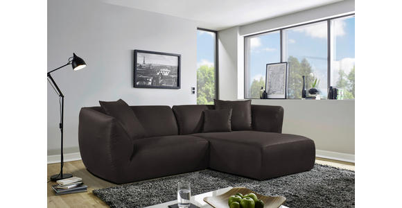 ECKSOFA in Lederlook Graphitfarben  - Schwarz/Graphitfarben, KONVENTIONELL, Kunststoff/Textil (278/175cm) - Carryhome