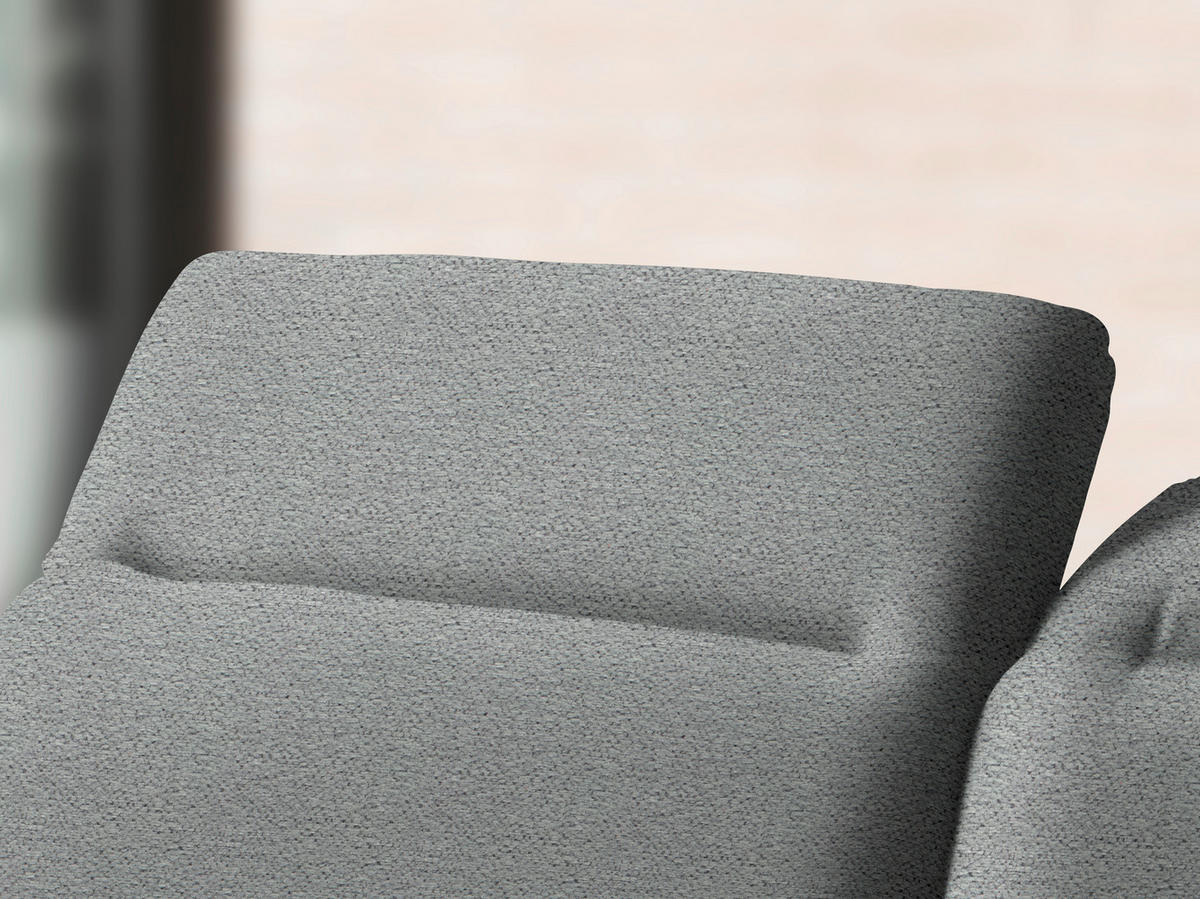 ECKSOFA in Webstoff Hellgrau  - Hellgrau/Schwarz, Design, Textil/Metall (180/289cm) - Stylife