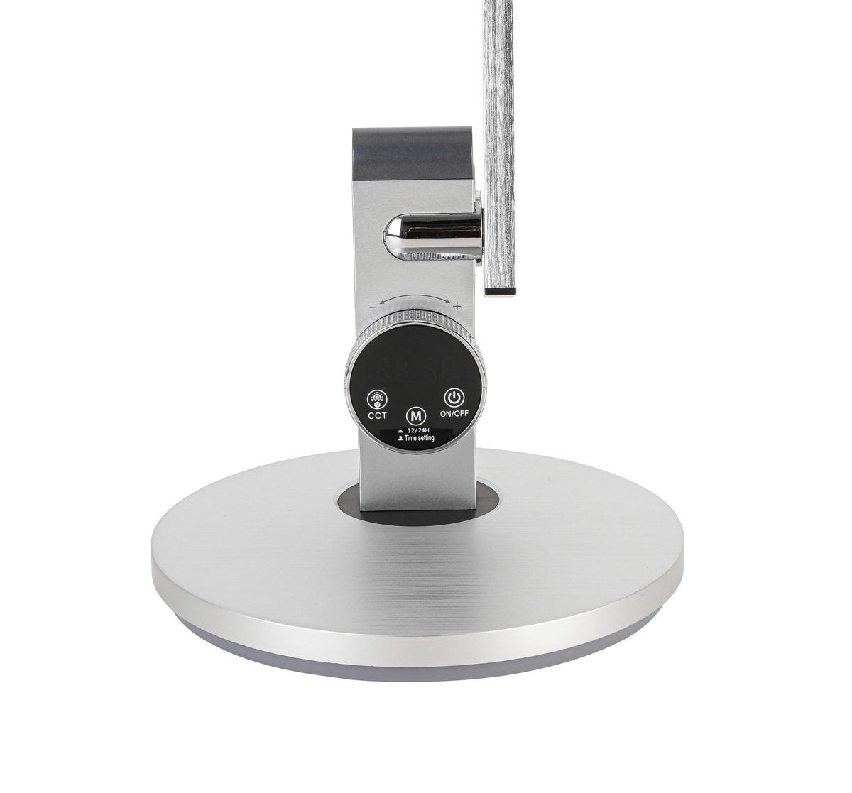 LED LAMPA NA PÍSACÍ STÔL, otočný stmievač, 19/65/45,2 cm - čierna/strieborná, Basics, kov/plast (19/65/45,2cm) - Novel