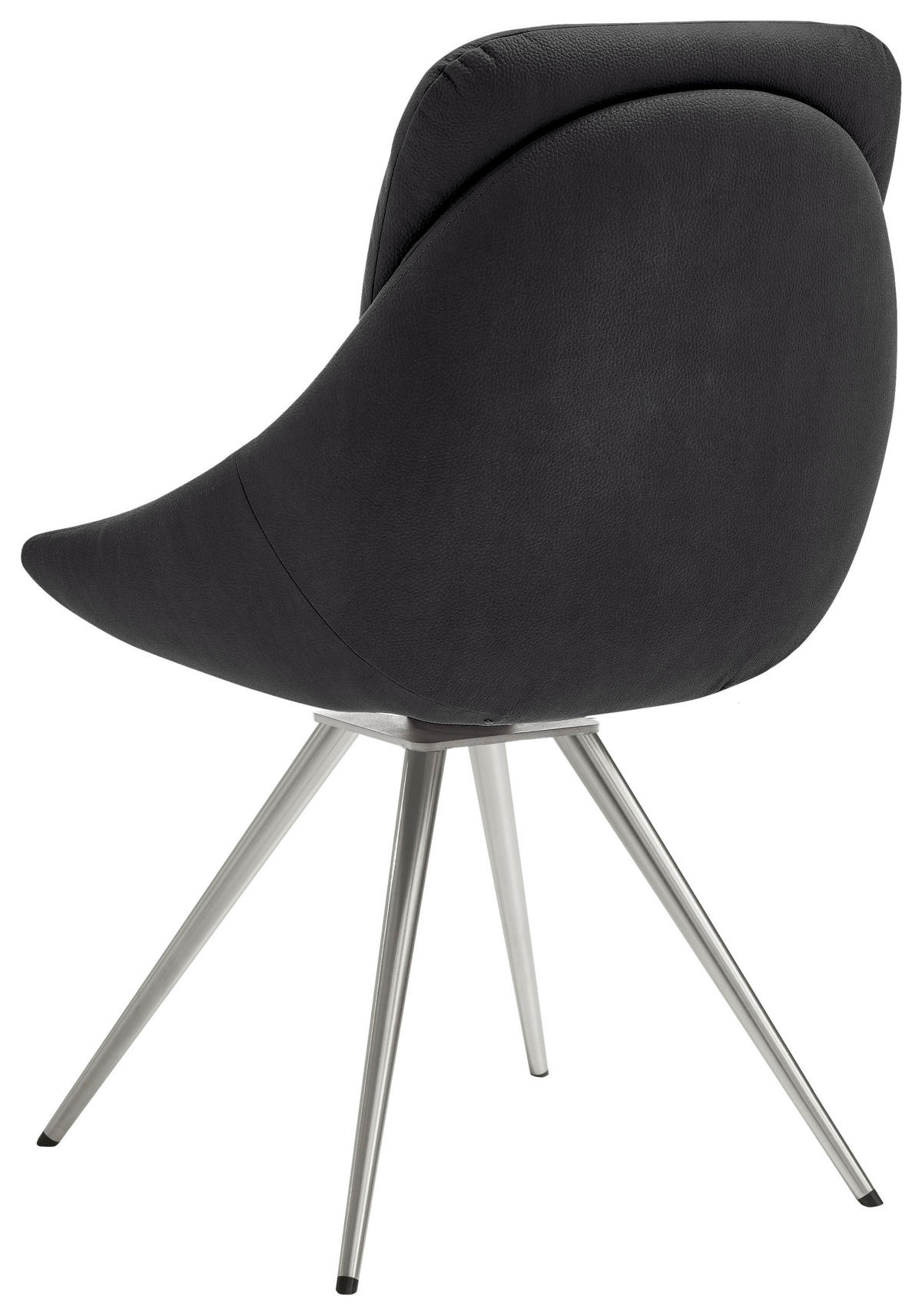 STUHL  in Stahl  - Edelstahlfarben/Schwarz, Design, Textil/Metall (55/91/64cm) - Venjakob