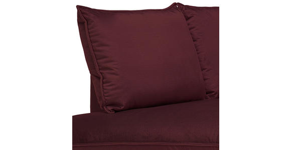 ECKSOFA Bordeaux Samt  - Bordeaux/Schwarz, Design, Textil/Metall (200/241cm) - Carryhome