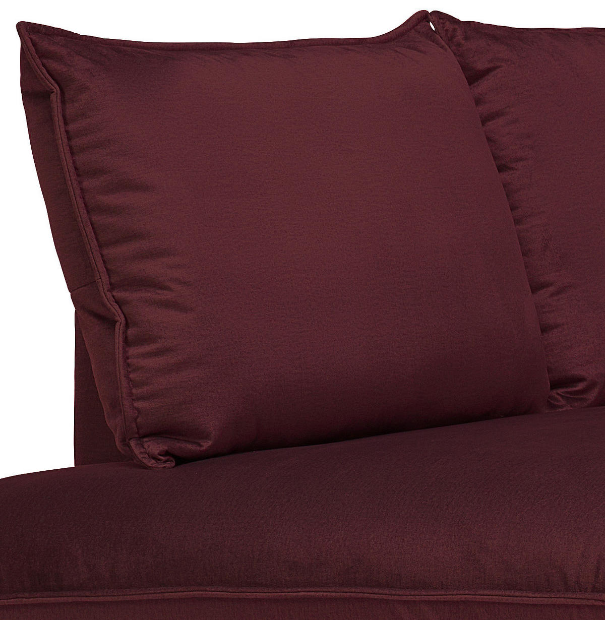 ECKSOFA Bordeaux Samt  - Bordeaux/Schwarz, Design, Textil/Metall (200/241cm) - Carryhome