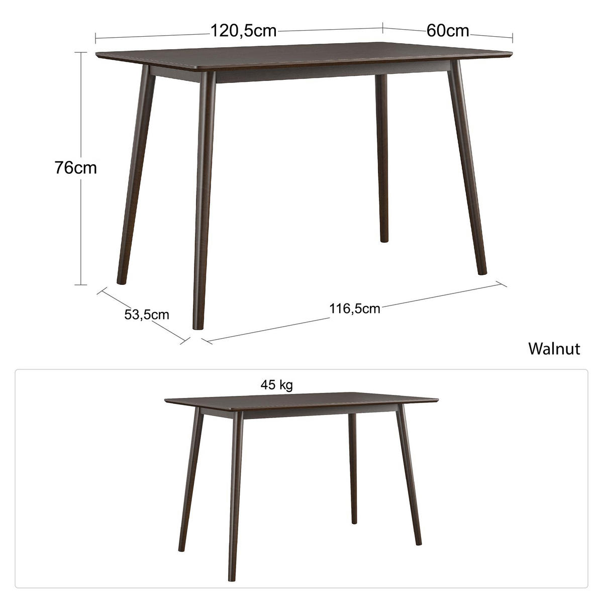 SCHREIBTISCH 119/75/59 cm  in Walnussfarben  - Walnussfarben, Design, Holzwerkstoff (119/75/59cm) - MID.YOU