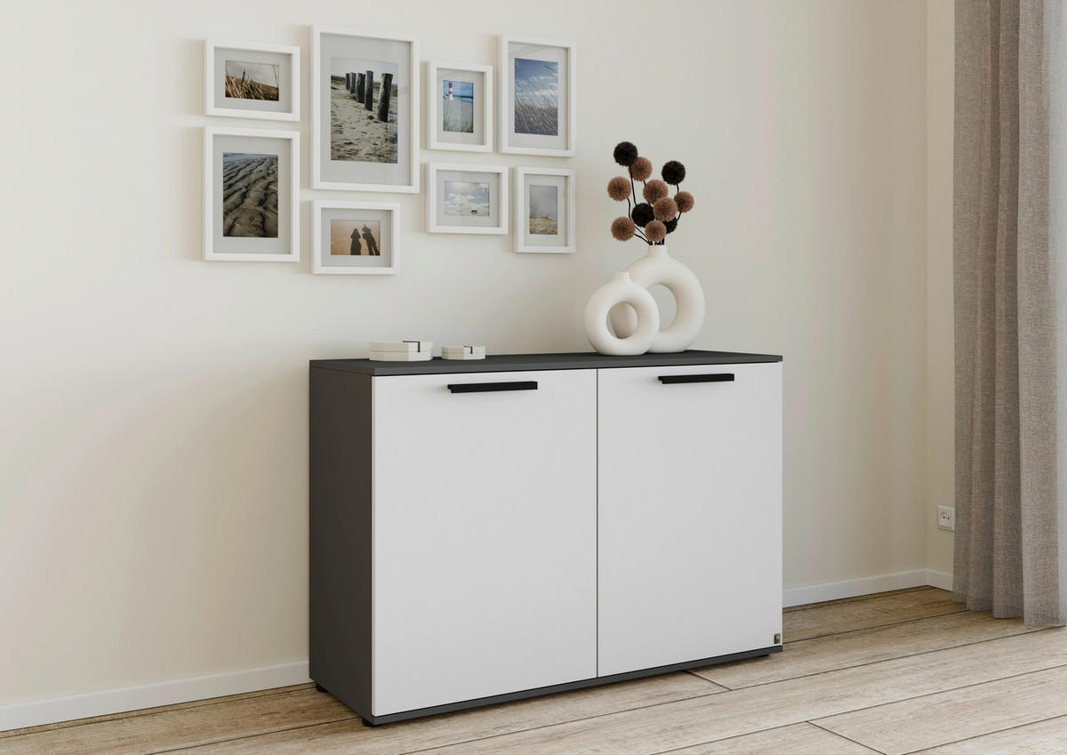 SIDEBOARD  120/82,5/46 cm  - Dunkelgrau/Anthrazit, Design, Holzwerkstoff/Kunststoff (120/82,5/46cm) - Musterring