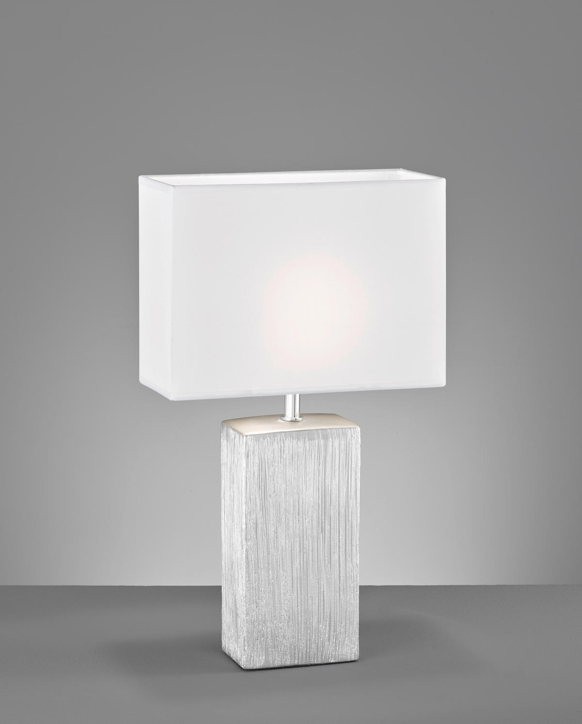 TISCHLEUCHTE - Weiss/Silberfarben, Basics, Keramik/Textil (30/13/50cm) - Fischer & Honsel