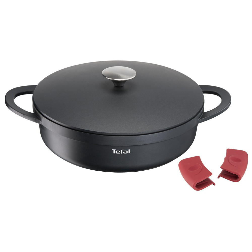 SERVIERPFANNE TRATTORIA  - Schwarz, Basics, Metall (49,6/30,1/10,3cm) - Tefal