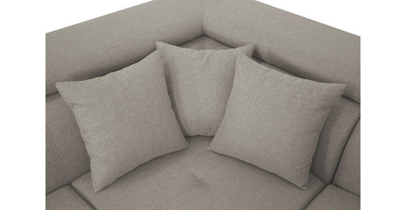 ECKSOFA in Webstoff Ecru  - Ecru/Silberfarben, Design, Textil/Metall (226/257cm) - Xora