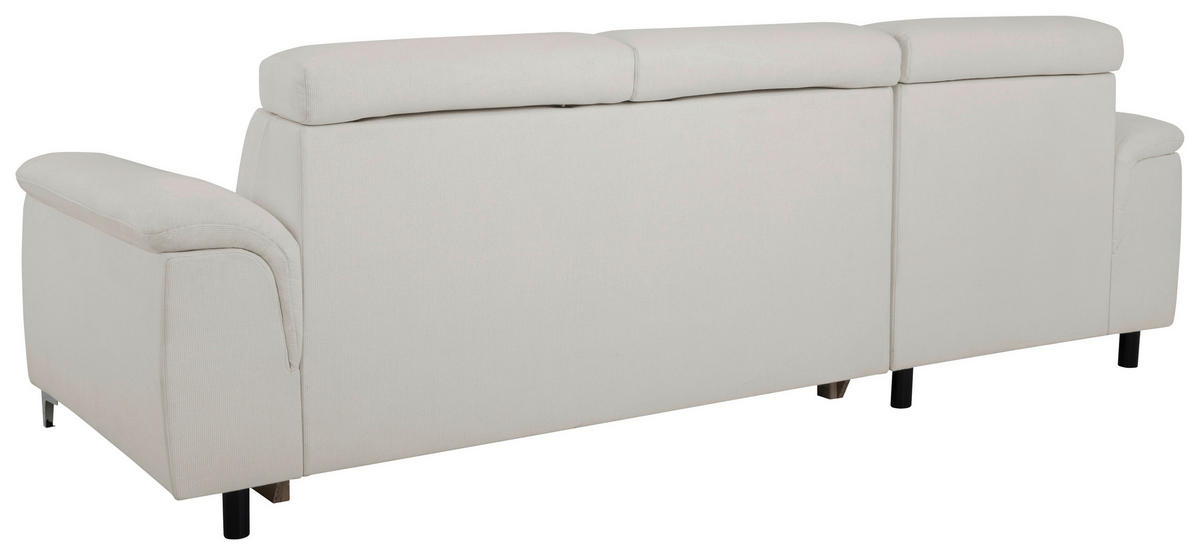 ECKSOFA Greige Flachgewebe  - Chromfarben/Greige, KONVENTIONELL, Textil/Metall (175/268cm) - Carryhome