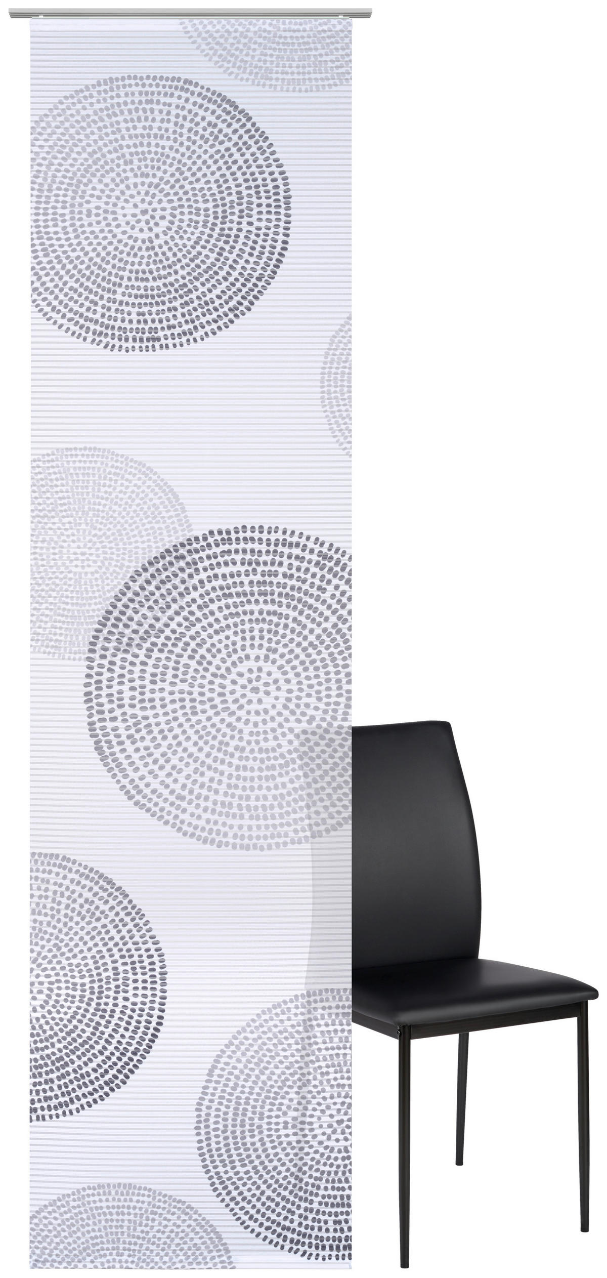 FLÄCHENVORHANG   halbtransparent   60/245 cm  - Weiß/Grau, Basics, Textil (60/245cm) - Novel