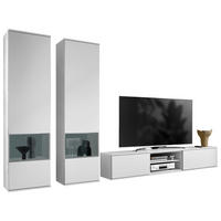 WOHNWAND  in Weiß  315/215/40 cm  - Weiß, KONVENTIONELL, Glas/Holzwerkstoff (315/215/40cm) - Venda