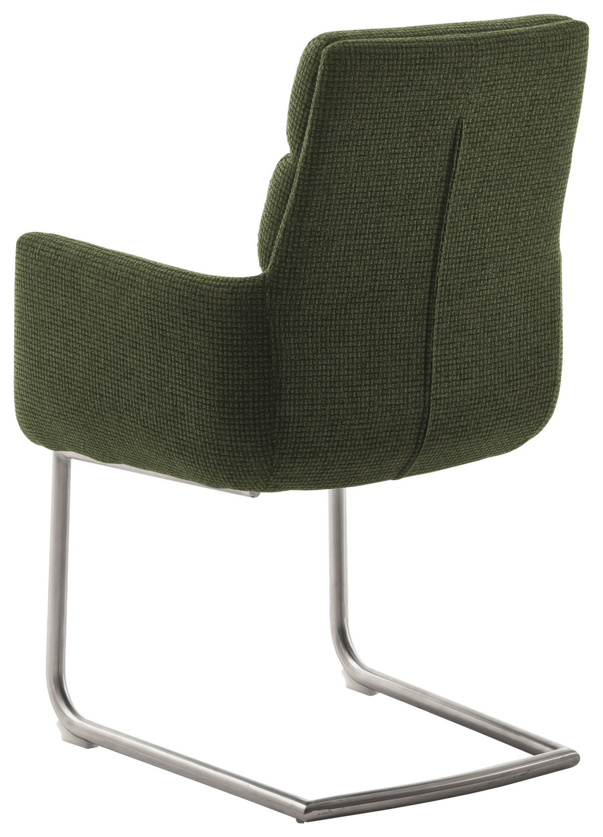 ARMLEHNSTUHL  in Edelstahl Webstoff  - Edelstahlfarben/Olivgrün, Design, Textil/Metall (61/90/64cm) - Dieter Knoll