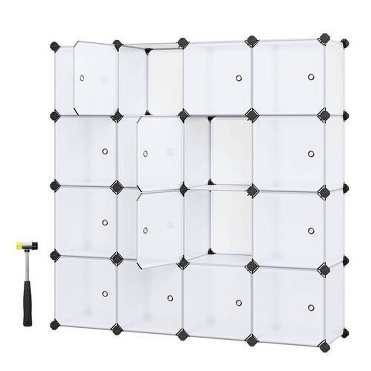 REGALKOMBINATION - Weiß, Basics, Kunststoff/Metall (16x30/30/31cm) - Boxxx