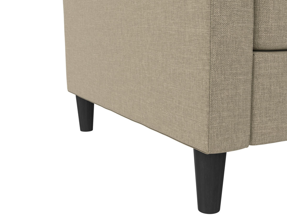 SCHLAFSOFA Webstoff, Leinenoptik Cappuccino  - Schwarz/Cappuccino, Basics, Kunststoff/Textil (207/86/86cm) - Livetastic