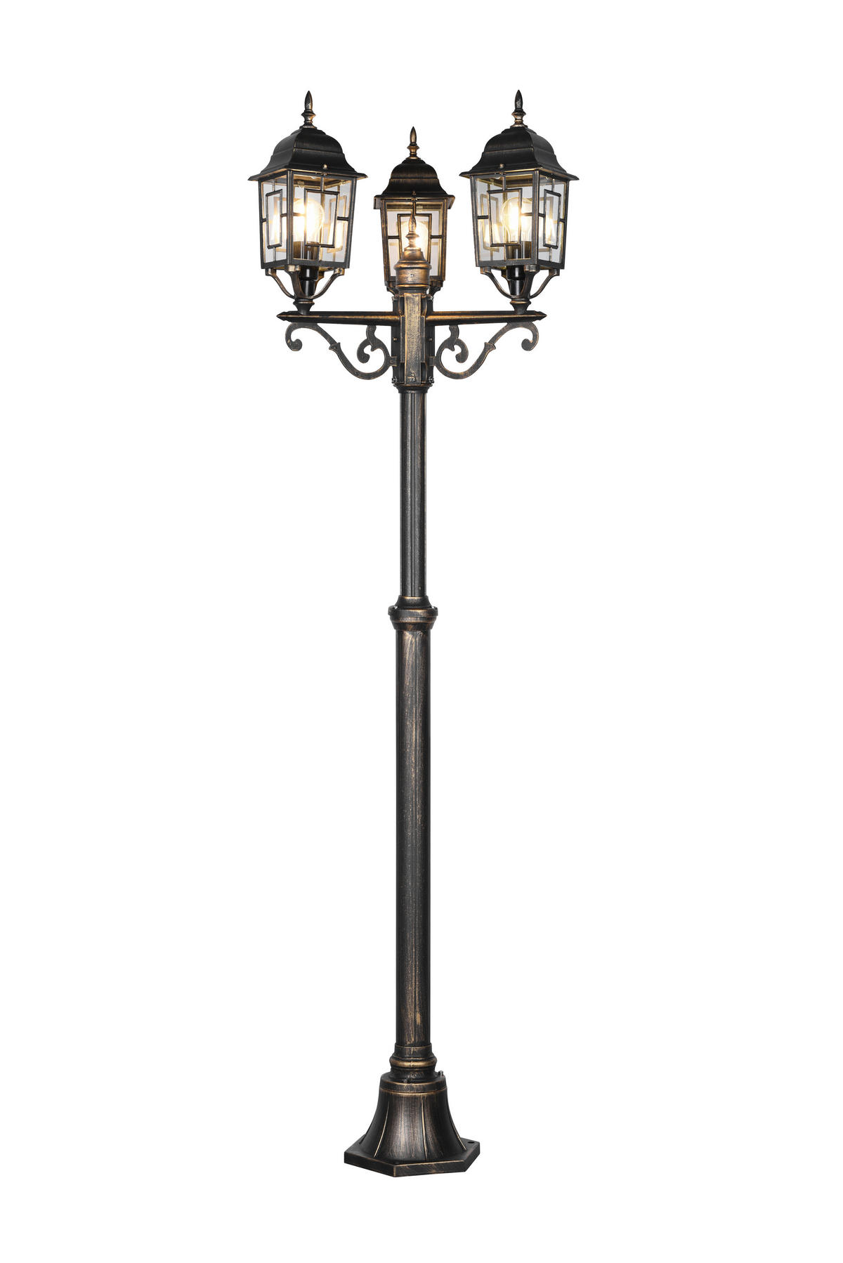VÄGLAMPA - klar/rostfärgad, Klassisk, metall/glas (59/200cm)