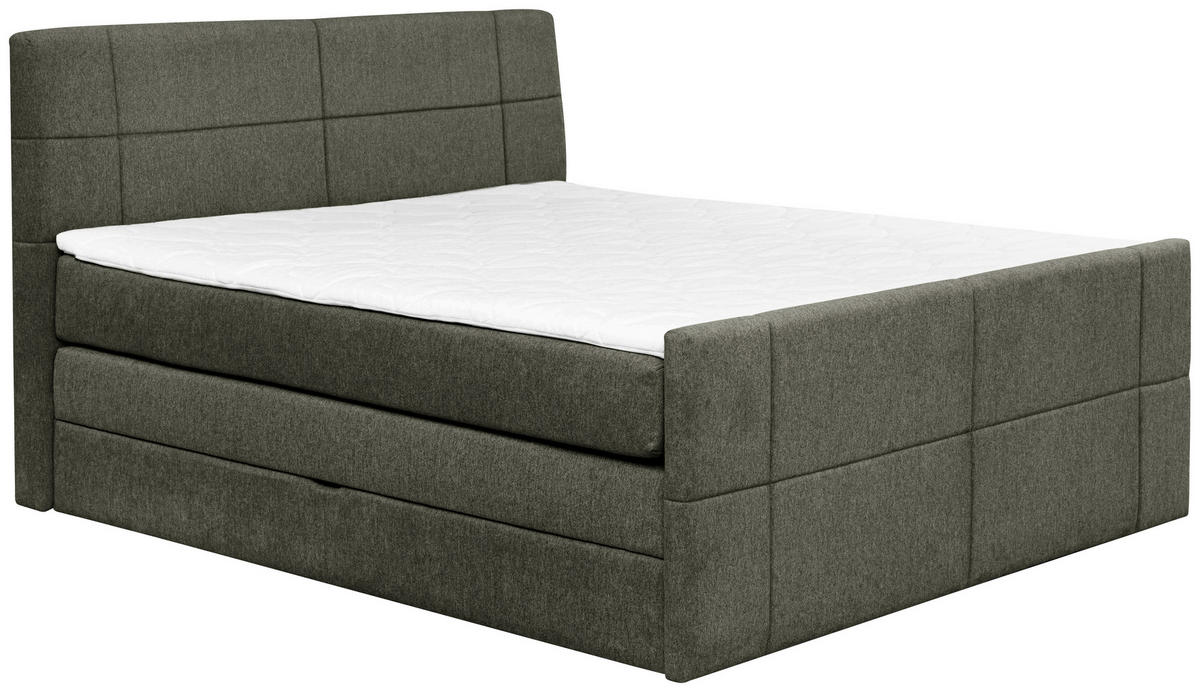 BOXSPRINGBETT 180/200 cm  in Dunkelgrau  - Dunkelgrau, KONVENTIONELL, Textil (180/200cm) - Carryhome