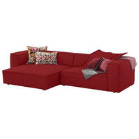 ECKSOFA around the block Dunkelrot Echtleder  - Schwarz/Dunkelrot, MODERN, Leder/Kunststoff (164/300cm) - Chilliano