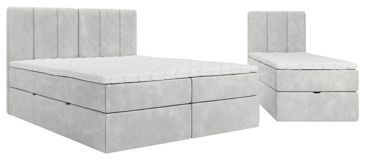 FAMILIENBETT - Hellgrau/Schwarz, Design, Holzwerkstoff/Kunststoff (270/200cm) - Esposa