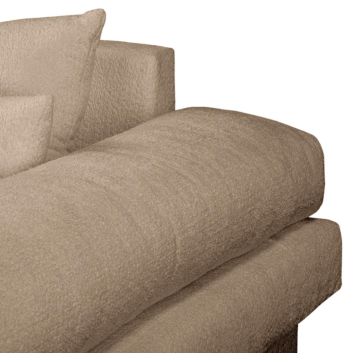 ECKSOFA Naomi in Chenille Hellbraun Rückenkissen  284/243 cm  - Hellbraun/Schwarz, Design, Kunststoff/Textil (284/243cm) - P & B