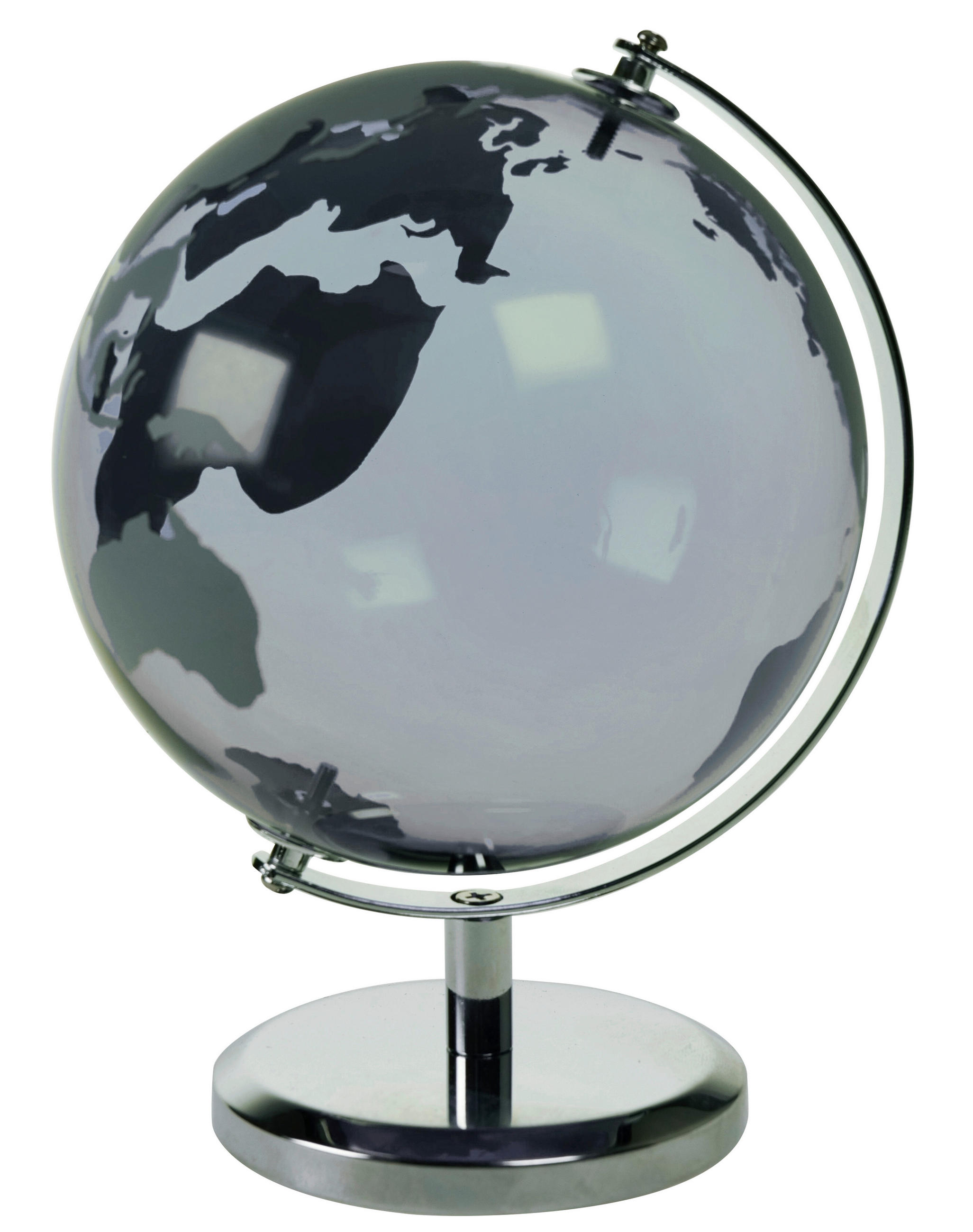 GLOBUS  - Grau, Design, Glas/Metall (14/19/15cm) - Ambia Home