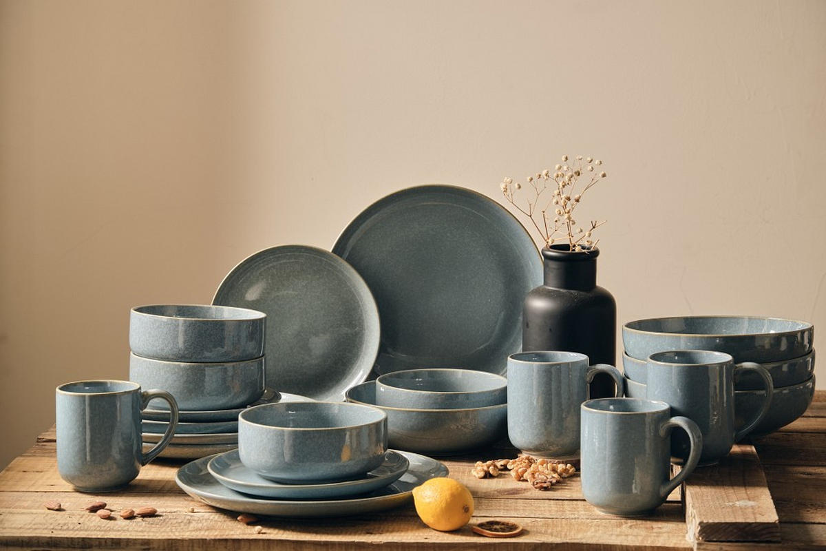 KOMBISERVICE Marbella 20-teilig  - Blau, Trend, Keramik - Novel