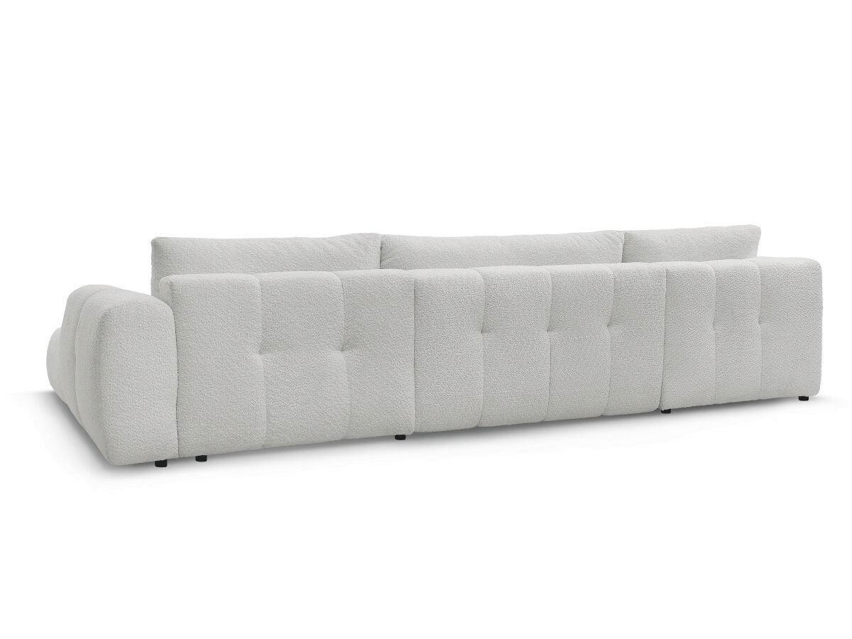 WOHNLANDSCHAFT  FUJI  Hellgrau Bouclé  - Hellgrau/Schwarz, MODERN, Kunststoff/Textil (204/377/160cm)