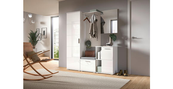 GARDEROBE in 110/191/37 cm - Weiß Hochglanz/Weiß, Design, Holzwerkstoff (110/191/37cm) - Xora