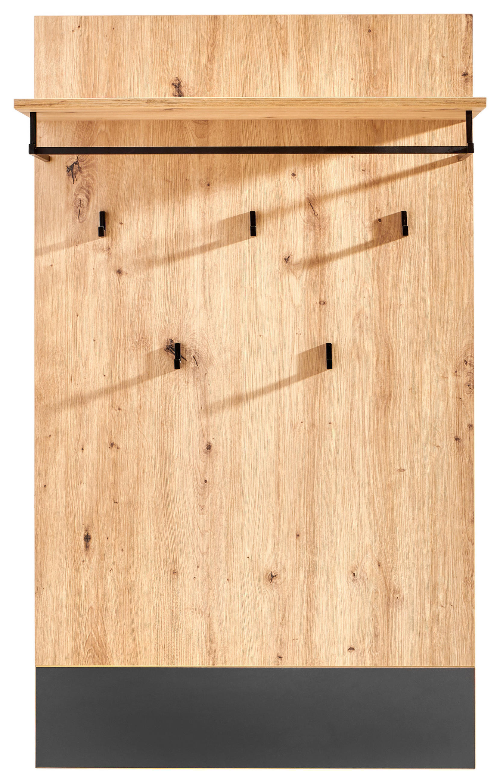 Carryhome Garderobenpaneel Eiche Artisan, Anthrazit 75x128.4x30 cm