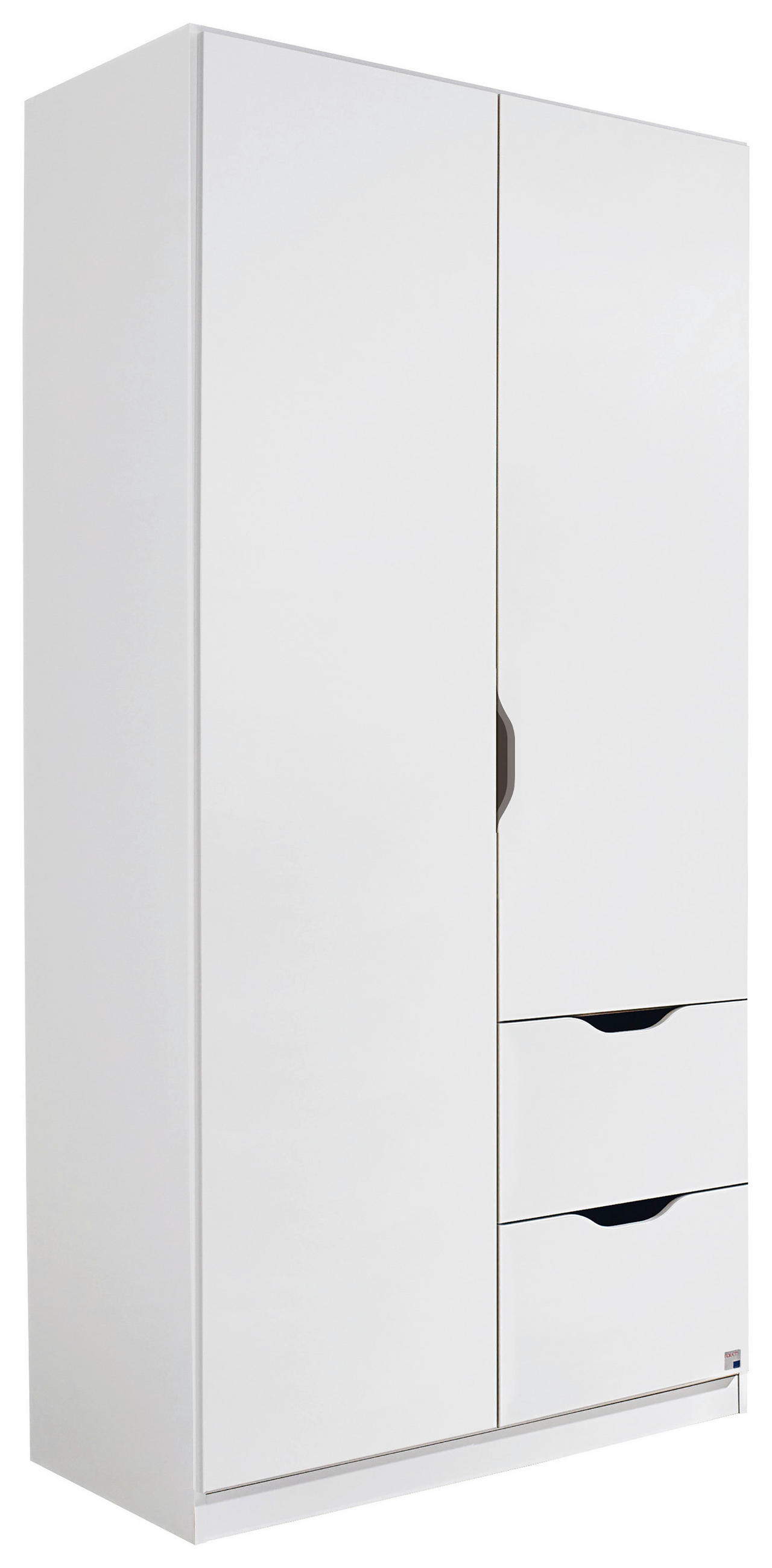 KLEIDERSCHRANK Weiß 2 Tür(en)  - Weiß, KONVENTIONELL, Holzwerkstoff (91/197/54cm) - Xora