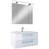 BADEZIMMER 4-teilig  in 82,2 cm  - Chromfarben/Weiß Hochglanz, Basics, Glas/Keramik (82,2cm)