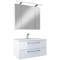 BADEZIMMER 4-teilig  in 82,2 cm  - Chromfarben/Weiß Hochglanz, Basics, Glas/Keramik (82,2cm)