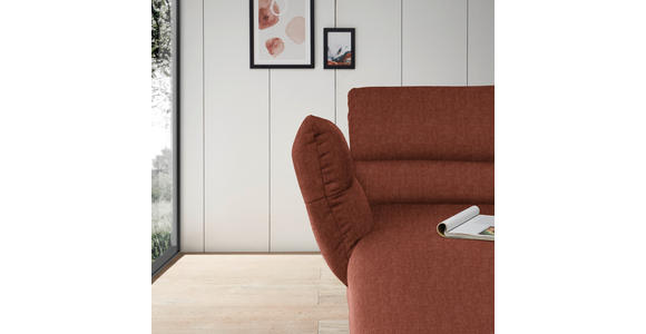 ECKSOFA Rostfarben Flachgewebe  - Rostfarben/Schwarz, Design, Textil/Metall (176-217/279-327cm) - Dieter Knoll