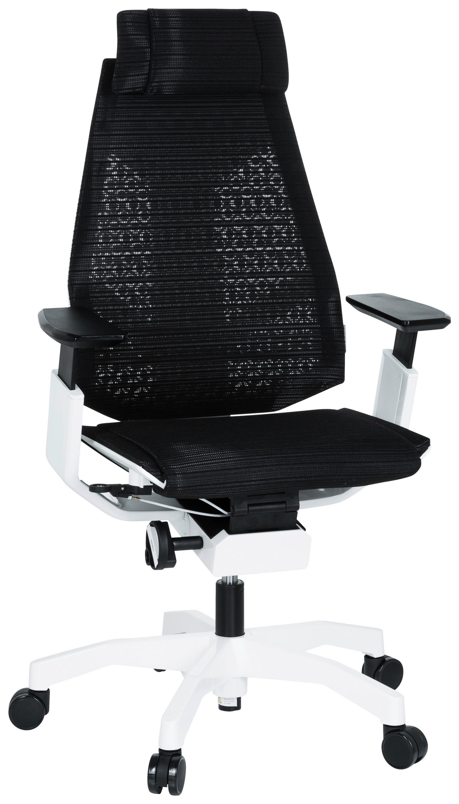 DREHSTUHL  in Netzbespannung Schwarz, Weiß  - Schwarz/Weiß, MODERN, Kunststoff/Textil (57/114/46cm) - MID.YOU