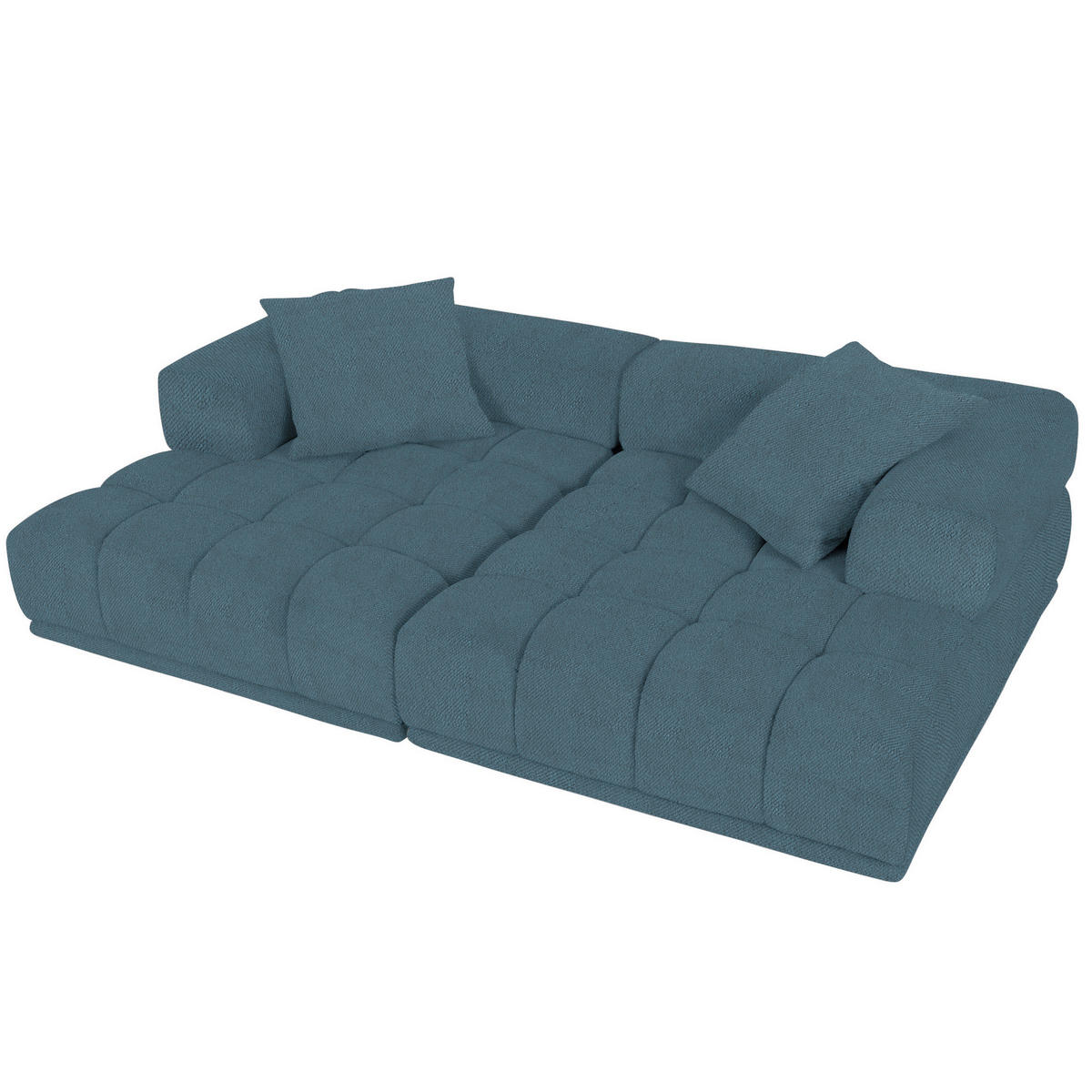 SOFAELEMENT in Plüsch Blaugrau  - Blaugrau/Schwarz, KONVENTIONELL, Kunststoff/Textil (125/66/155cm) - Carryhome