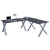 ECKSCHREIBTISCH 160/160/76 cm  in Anthrazit, Silberfarben  - Anthrazit/Silberfarben, Design, Holzwerkstoff/Metall (160/160/76cm) - MID.YOU