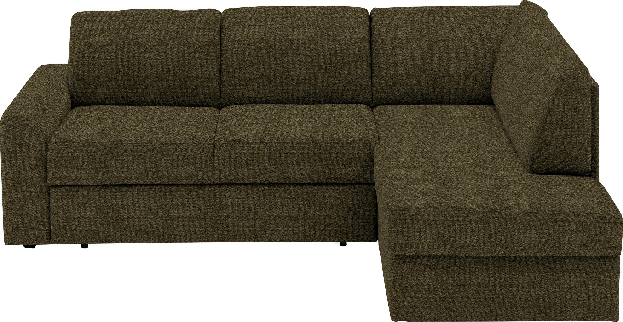 ECKSOFA in Webstoff Olivgrün  - Schwarz/Olivgrün, Konventionell, Kunststoff/Textil (224/165cm) - Xora
