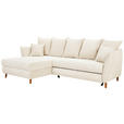 ECKSOFA Creme Cord  - Eichefarben/Creme, KONVENTIONELL, Holz/Textil (162/284cm) - Carryhome