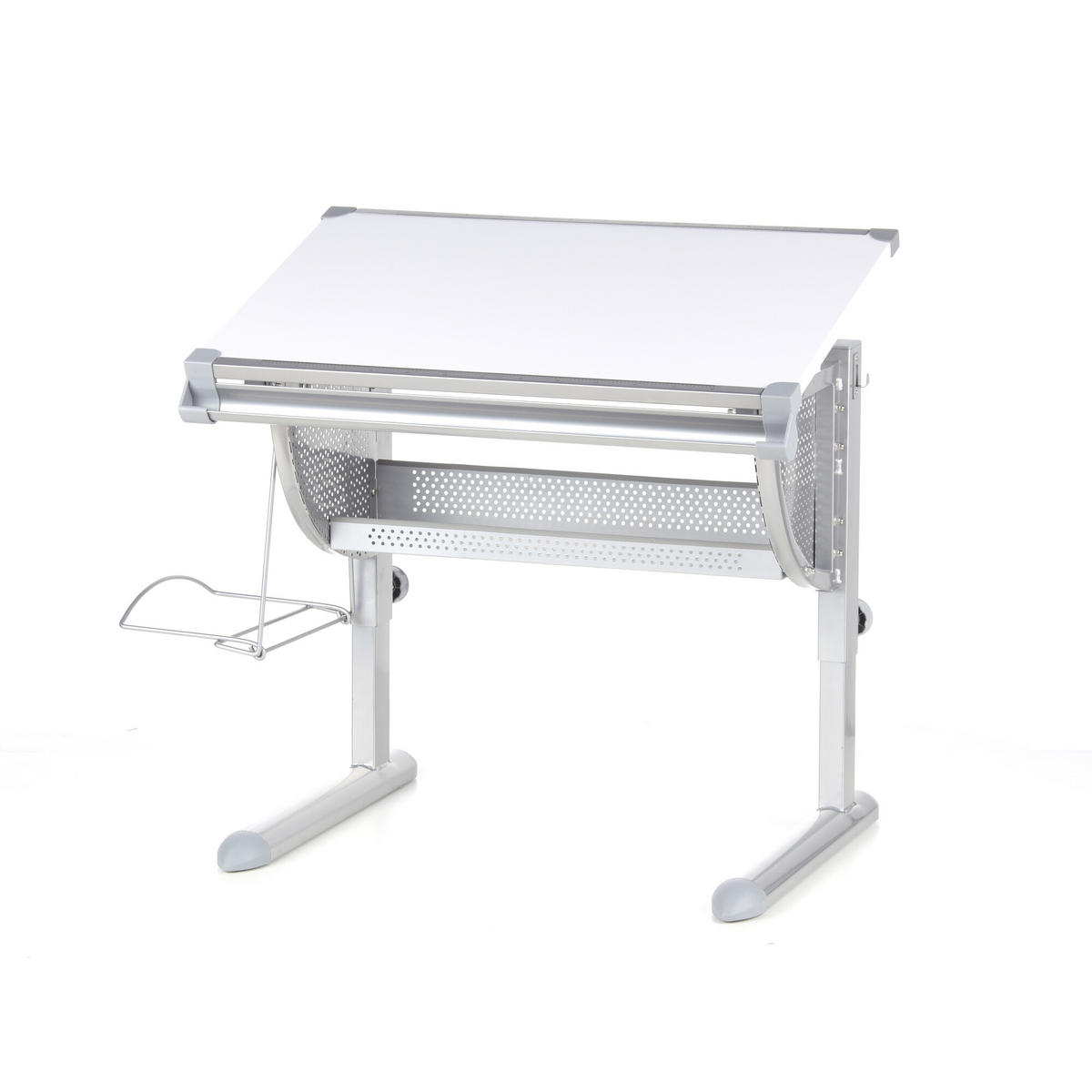 JUGENDSCHREIBTISCH 50/80/56-80 cm  - Silberfarben/Weiß, Basics, Holzwerkstoff/Kunststoff (50/80/56-80cm) - MID.YOU