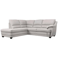 ECKSOFA Hellgrau Lederlook Rücken echt  - Hellgrau, Design, Kunststoff/Textil (225/245cm) - Livetastic