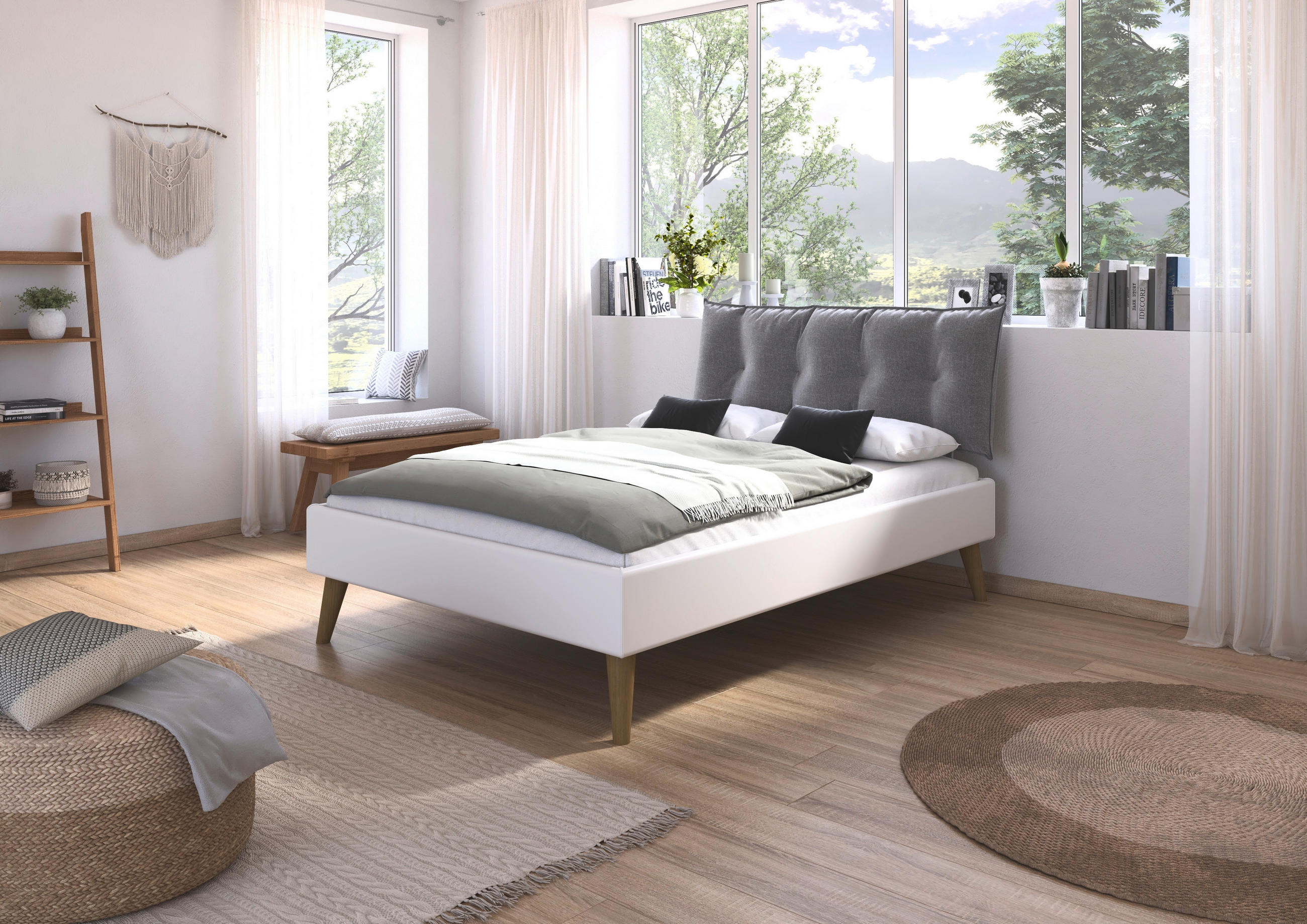 BETT 140/200 cm  in Weiß  - Wildeiche/Weiß, Design, Holz/Holzwerkstoff (140/200cm) - Carryhome